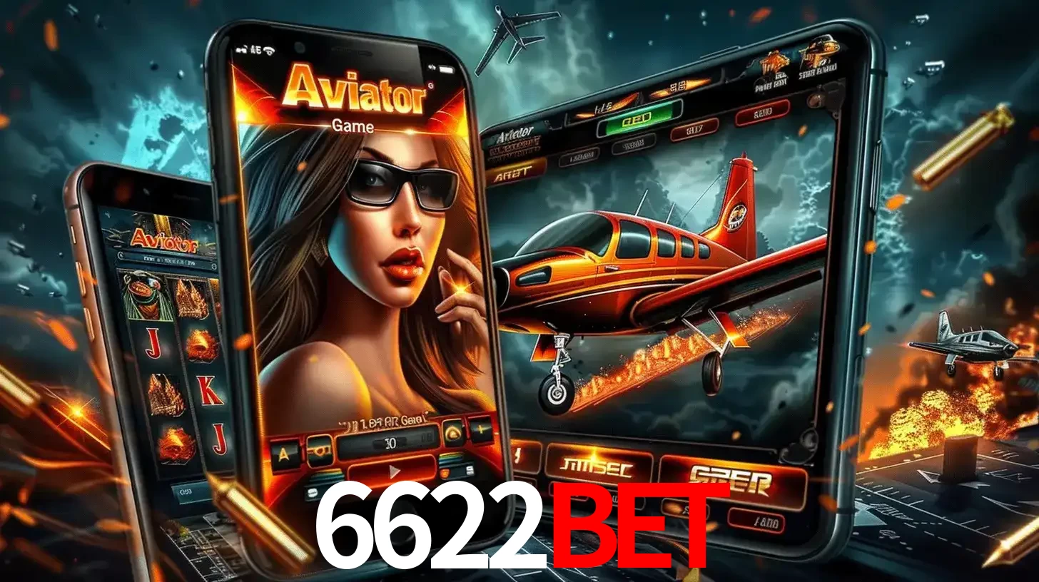 O popular jogo de apostas Aviator exibido em vários celulares e tablets, mostrando a interface emocionante e a ação de voo disponíveis para jogar agora no 6622bet.